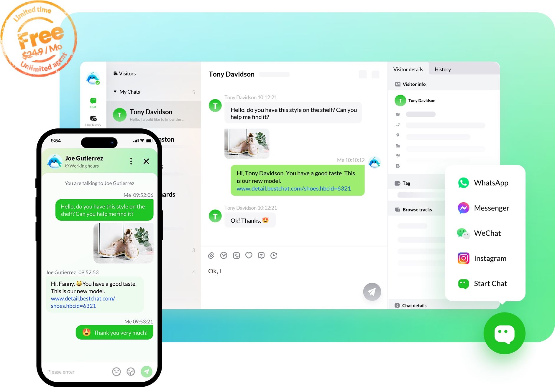Free chat widget